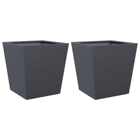 vidaXL Fioriere da Giardino 2 pz Antracite 40x40x40 cm in Acciaio
