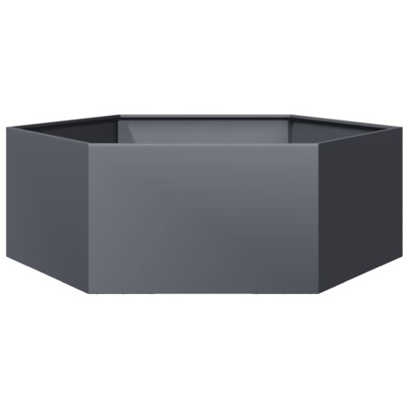 vidaXL Fioriera da Giardino Antracite Esagono 138x120x45 cm in Acciaio