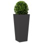 vidaXL Fioriere da Giardino 2 pz Nere 35x35x75 cm in Acciaio vidaXL Fioriere da Giardino 2 pz Nere 35x35x75 cm in Acciaio