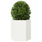 vidaXL Fioriera da Giardino Bianca Esagono 46x40x45 cm in Acciaio vidaXL Fioriera da Giardino Bianca Esagono 46x40x45 cm in Acciaio