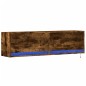 vidaXL Mobile TV a Parete con Luci LED Rovere Fumo 140x31x38 cm vidaXL Mobile TV a Parete con Luci LED Rovere Fumo 140x31x38 cm