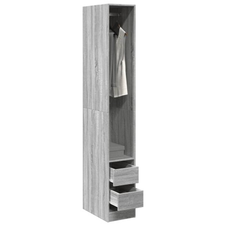 vidaXL Armadio Grigio Sonoma 30x50x200 cm in Legno Multistrato
