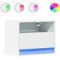 vidaXL Comodino a Parete con Luci LED Bianco vidaXL Comodino a Parete con Luci LED Bianco