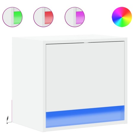 vidaXL Comodino a Parete con Luci LED Bianco