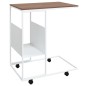 Tavolino con Ruote Bianco 55x36x63,5 cm in Legno Multistrato Tavolino con Ruote Bianco 55x36x63,5 cm in Legno Multistrato