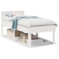 vidaXL Letto senza Materasso Bianco 90x190 cm in Legno Massello Pino vidaXL Letto senza Materasso Bianco 90x190 cm in Legno Massello Pino