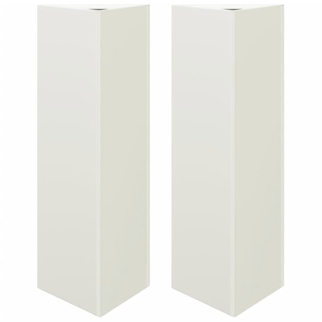vidaXL Fioriere 2 pz Bianche Triangolari 30x26x75 cm in Acciaio