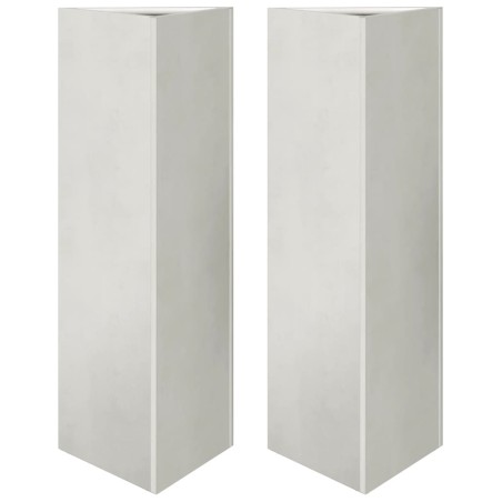vidaXL Fioriere da Giardino 2 pz Triangolari 35x35x75 cm Acciaio Inox