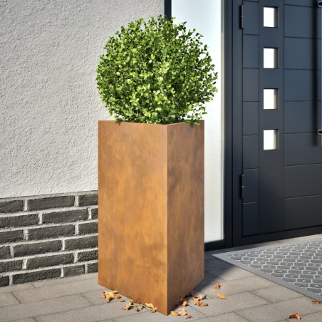 vidaXL Fioriere da Giardino 2 pz Triangolari 50x43x75cm Acciaio Corten