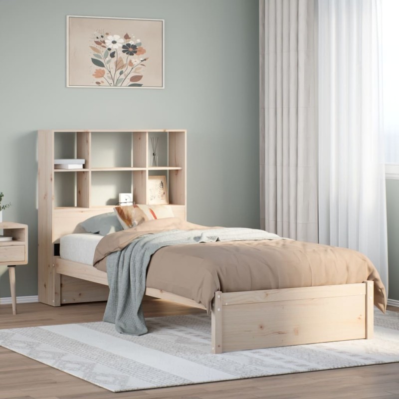 vidaXL Giroletto con Libreria senza Materasso 75x190 cm in Legno Pino vidaXL Giroletto con Libreria senza Materasso 75x190 cm in Legno Pino
