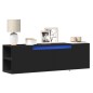 vidaXL Mobile TV a Parete con Luci LED Nero 135x31x39,5 cm vidaXL Mobile TV a Parete con Luci LED Nero 135x31x39,5 cm