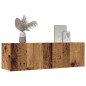 vidaXL Mobili TV a Parete 2pz Legno Antico 100x30x30 cm vidaXL Mobili TV a Parete 2pz Legno Antico 100x30x30 cm