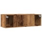 vidaXL Mobili TV a Parete 2pz Legno Antico 100x30x30 cm vidaXL Mobili TV a Parete 2pz Legno Antico 100x30x30 cm