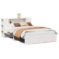 vidaXL Letto Libreria senza Materasso Bianco 135x190 cm Legno di Pino vidaXL Letto Libreria senza Materasso Bianco 135x190 cm Legno di Pino