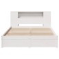 vidaXL Letto Libreria senza Materasso Bianco 135x190 cm Legno di Pino vidaXL Letto Libreria senza Materasso Bianco 135x190 cm Legno di Pino