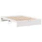 vidaXL Letto Libreria senza Materasso Bianco 135x190 cm Legno di Pino vidaXL Letto Libreria senza Materasso Bianco 135x190 cm Legno di Pino