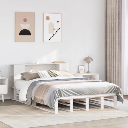 vidaXL Letto Libreria senza Materasso Bianco 160x200 cm Legno Massello