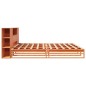 vidaXL Letto Libreria senza Materasso Marrone Cera 200x200 cm Legno vidaXL Letto Libreria senza Materasso Marrone Cera 200x200 cm Legno