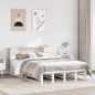 vidaXL Letto Libreria senza Materasso Bianco 135x190 cm Legno Massello vidaXL Letto Libreria senza Materasso Bianco 135x190 cm Legno Massello