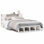 vidaXL Letto Libreria senza Materasso Bianco 135x190 cm Legno Massello vidaXL Letto Libreria senza Materasso Bianco 135x190 cm Legno Massello