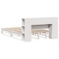 vidaXL Letto Libreria senza Materasso Bianco 135x190 cm Legno Massello vidaXL Letto Libreria senza Materasso Bianco 135x190 cm Legno Massello