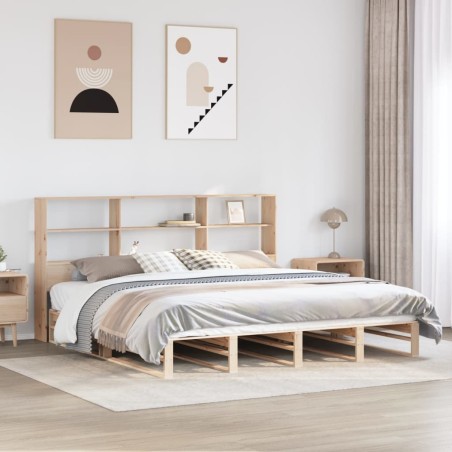 vidaXL Letto Libreria senza Materasso 200x200 cm in Legno Massello