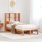 vidaXL Letto Libreria senza Materasso Marrone Cera 90x200 cm Legno vidaXL Letto Libreria senza Materasso Marrone Cera 90x200 cm Legno