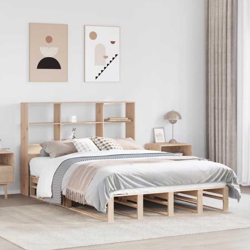 vidaXL Letto Libreria senza Materasso 160x200 cm in Legno Massello vidaXL Letto Libreria senza Materasso 160x200 cm in Legno Massello