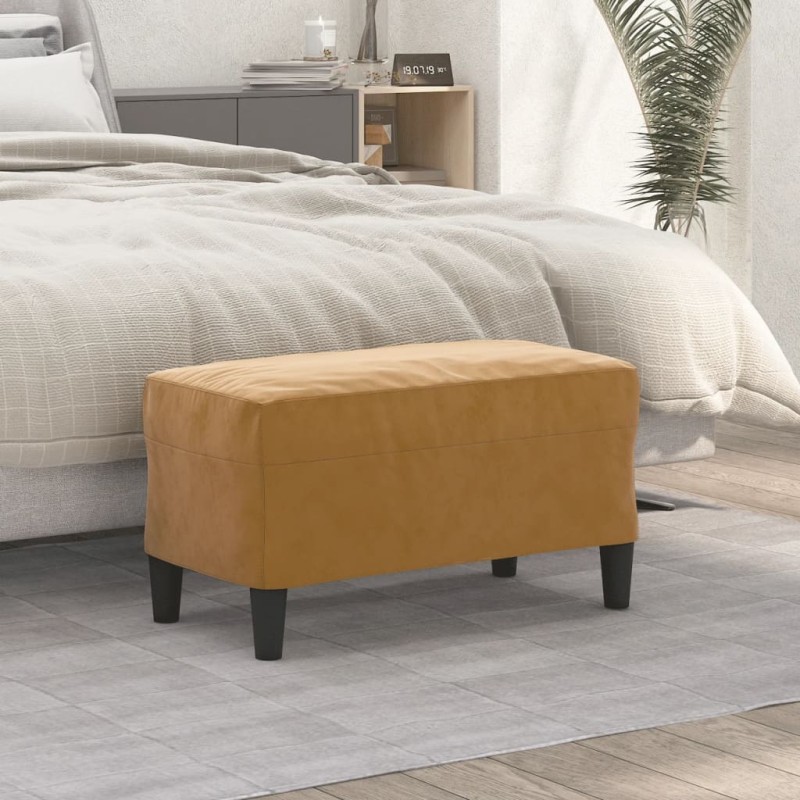 Panca Marrone 70x35x41 cm in Velluto Panca Marrone 70x35x41 cm in Velluto