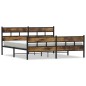 vidaXL Giroletto senza Materaso in Metallo Rovere Fumo 183x213 cm vidaXL Giroletto senza Materaso in Metallo Rovere Fumo 183x213 cm