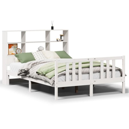 vidaXL Letto Libreria senza Materasso Bianco 140x200 cm Legno di Pino