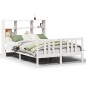 vidaXL Letto Libreria senza Materasso Bianco 140x200 cm Legno di Pino vidaXL Letto Libreria senza Materasso Bianco 140x200 cm Legno di Pino