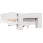 vidaXL Letto Libreria senza Materasso Bianco 135x190 cm Legno di Pino vidaXL Letto Libreria senza Materasso Bianco 135x190 cm Legno di Pino
