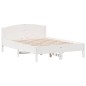 vidaXL Letto Libreria senza Materasso Bianco 135x190 cm Legno di Pino vidaXL Letto Libreria senza Materasso Bianco 135x190 cm Legno di Pino