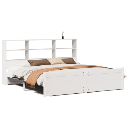 vidaXL Giroletto con Libreria senza Materasso 180x200 cm in Legno Pino