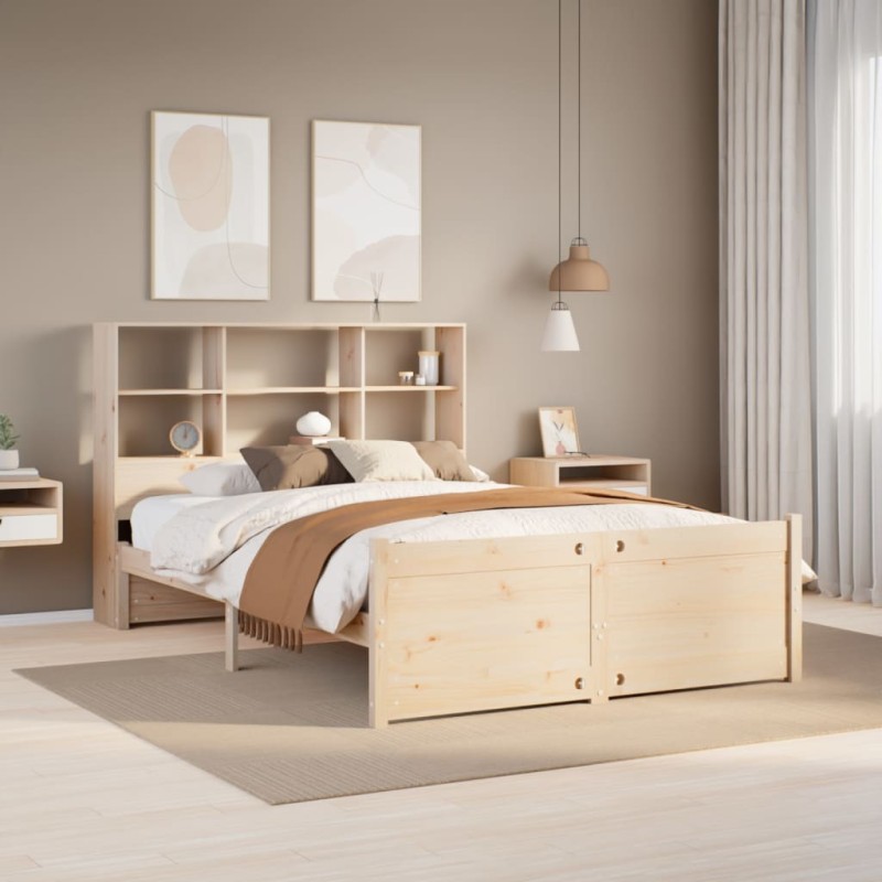 vidaXL Letto Libreria senza Materasso 140x200 cm in Legno di Pino vidaXL Letto Libreria senza Materasso 140x200 cm in Legno di Pino