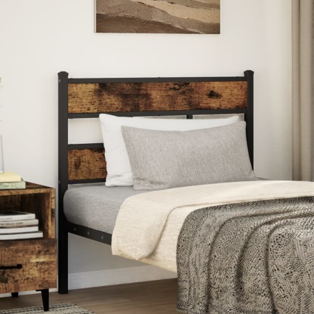 vidaXL Testiera Rovere Fumo 75 cm in Ferro e Truciolato