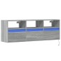 vidaXL Mobile TV a Parete con Luci LED Grigio Sonoma 130x31x45 cm vidaXL Mobile TV a Parete con Luci LED Grigio Sonoma 130x31x45 cm
