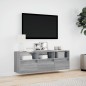vidaXL Mobile TV a Parete con Luci LED Grigio Sonoma 130x31x45 cm vidaXL Mobile TV a Parete con Luci LED Grigio Sonoma 130x31x45 cm