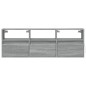vidaXL Mobile TV a Parete con Luci LED Grigio Sonoma 130x31x45 cm vidaXL Mobile TV a Parete con Luci LED Grigio Sonoma 130x31x45 cm