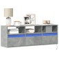 vidaXL Mobile TV a Parete con Luci LED Grigio Cemento 130x31x45 cm