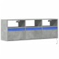 vidaXL Mobile TV a Parete con Luci LED Grigio Cemento 130x31x45 cm