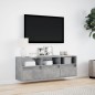 vidaXL Mobile TV a Parete con Luci LED Grigio Cemento 130x31x45 cm