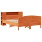 vidaXL Letto Libreria senza Materasso Marrone Cera 160x200 cm in Pino vidaXL Letto Libreria senza Materasso Marrone Cera 160x200 cm in Pino