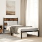 vidaXL Giroletto senza Materaso in Metallo Rovere Fumo 90x190 cm vidaXL Giroletto senza Materaso in Metallo Rovere Fumo 90x190 cm