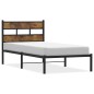 vidaXL Giroletto senza Materaso in Metallo Rovere Fumo 100x190 cm vidaXL Giroletto senza Materaso in Metallo Rovere Fumo 100x190 cm