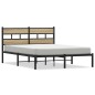 vidaXL Giroletto senza Materaso in Metallo Rovere Sonoma 140x190 cm
