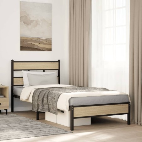 vidaXL Giroletto senza Materasso Rovere Sonoma 90x190 cm in Truciolato