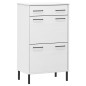 Scarpiera con Gambe Metallo Bianco Legno Massello di Pino OSLO Scarpiera con Gambe Metallo Bianco Legno Massello di Pino OSLO