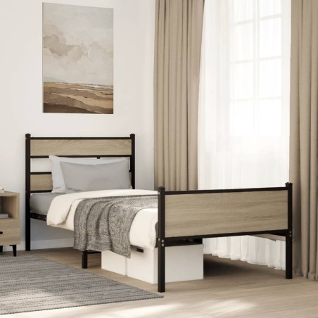 vidaXL Giroletto senza Materasso Rovere Sonoma 100x190cm in Truciolato